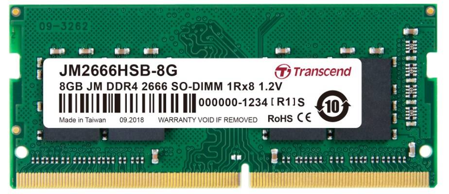 Модуль памяти Transcend 8GB SO-DIMM DDR4, 2666МГц, 1Rx8, 1.2V