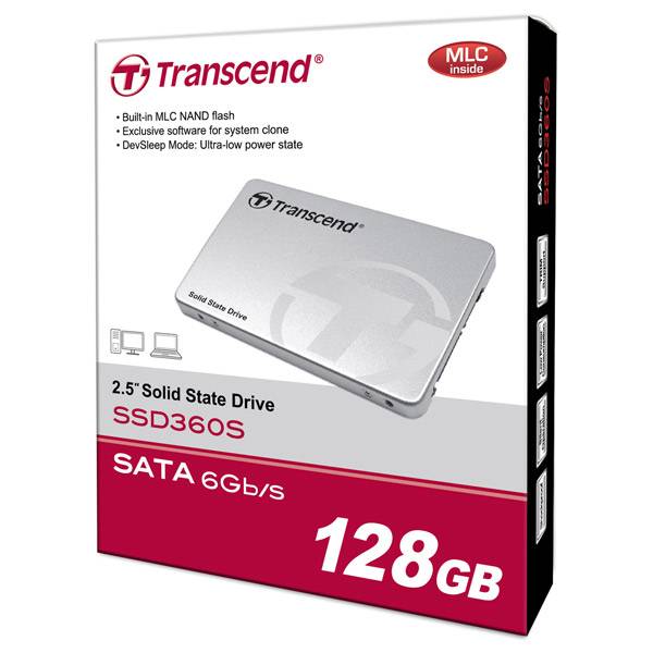 Твердотельный диск 128GB Transcend, 360S, SATA III [R/W — 200/540 MB/s]