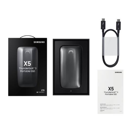 Твердотельный диск 2TB Samsung Х5 Portable ThunderboltTM3 MU-PВ2T0B, [R/W — 2800/2300 MB/s]