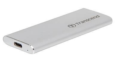 Твердотельный диск 240GB Transcend ESD240C, USB3.1 Gen 2, Type-C, метал, серебро [R/W — 520/460 MB/s]