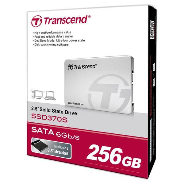 Твердотельный диск 256GB Transcend, 370S, SATA III [R/W — 470/570 MB/s]