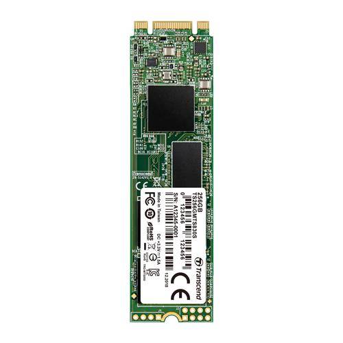 Твердотельный диск 256GB Transcend MTS830, M.2 2280, SATA, 3D TLC, With DRAM [R/W — 530/400 MB/s]