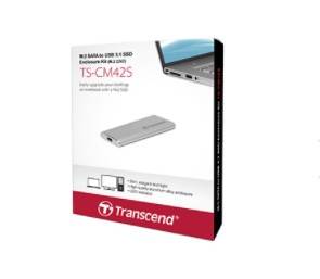 Комплект с корпусом для установки SSD Transcend TS-CM42S, M.2, USB 3.1, Enclosure Kit, Серебристый