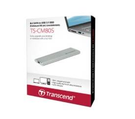 Комплект с корпусом для установки SSD Transcend TS-CM80S, M.2, USB 3.1, Enclosure Kit, Серебристый