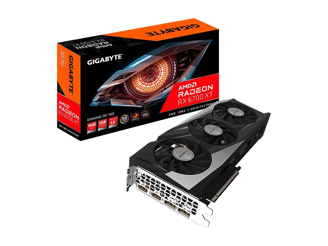 Видеокарта AMD Radeon RX 6700 XT Gigabyte 12Gb (GV-R67XTGAMING OC-12GD)