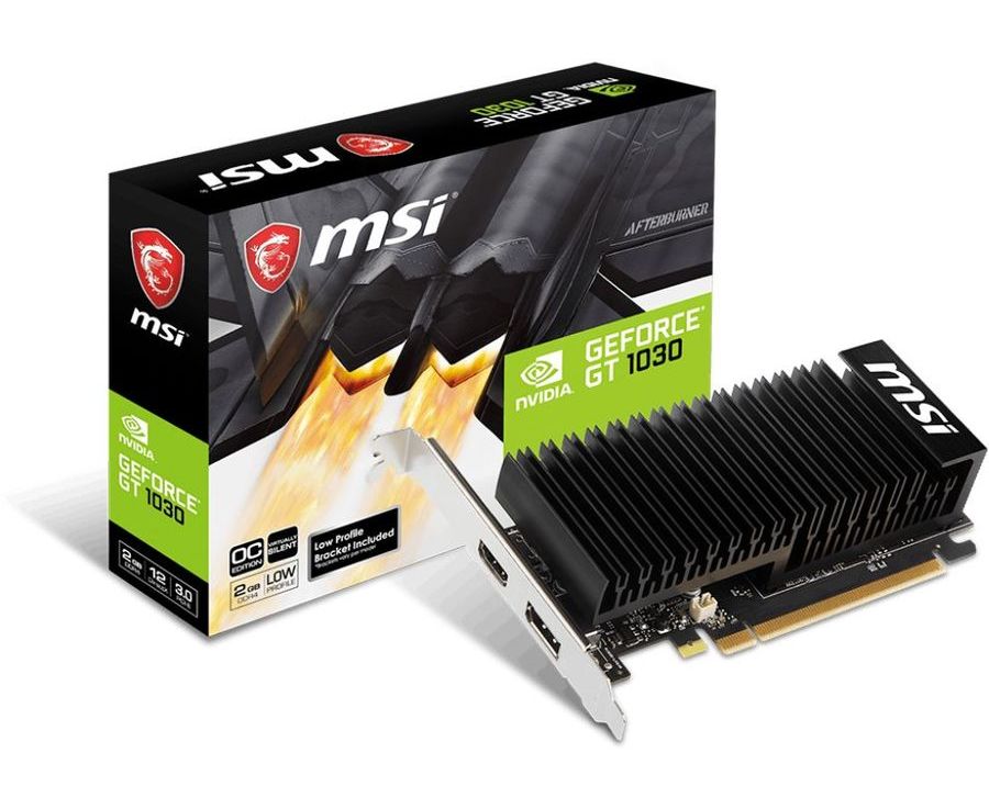 Видеокарта NVidia GeForce GT1030 MSI 2Gb (GT 1030 2GHD4 LP OC)