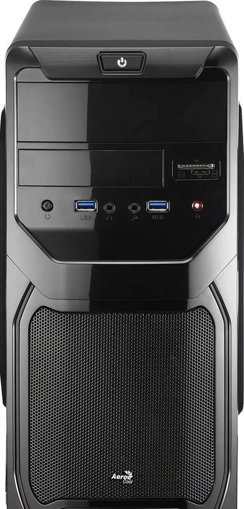 Корпус Aerocool Qs-183 Advance (2xUSB, 2xAudio, 0.5 мм, 80 мм FAN, SD-reader, MATX, без БП)