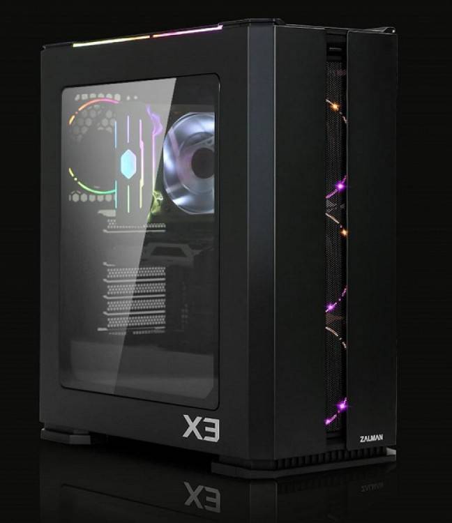 Корпус ZALMAN X3 Black (2xUSB+ 2xUSB 3.0, 2xAudio, 0.6 мм, 4×120мм FAN, прозрачная стенка- закаленное стекло, ATX, без БП)