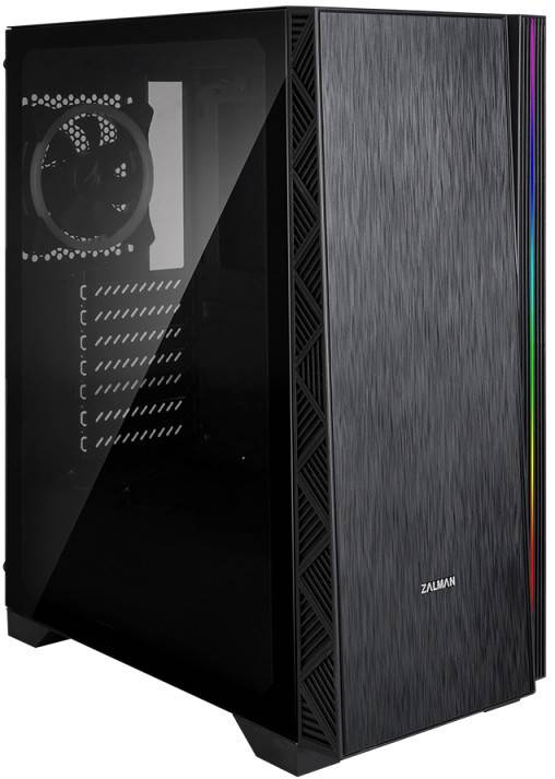 Корпус ZALMAN Z3 NEO Black (3xUSB, 2xAudio, 0.5 мм, 2×120мм FAN, прозрачная стенка-закаленное стекло, ATX, без БП)