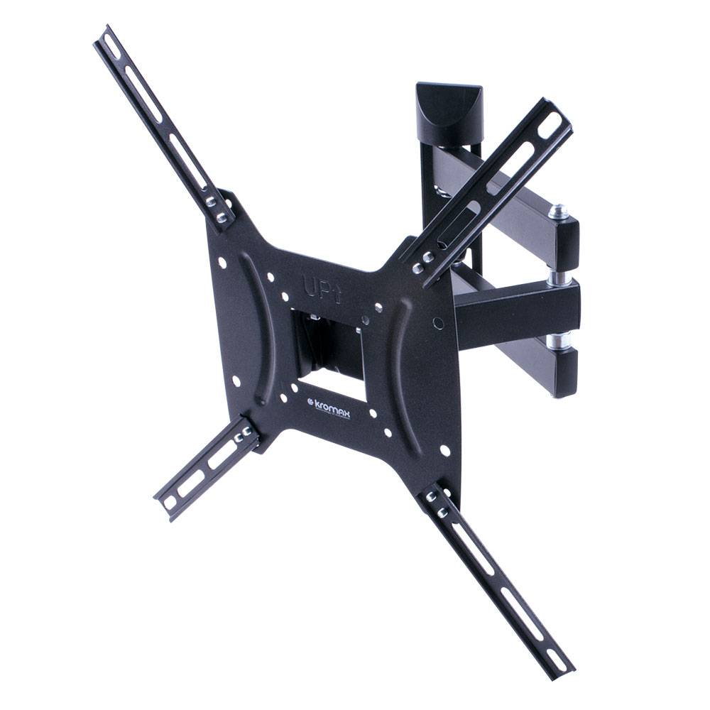 Кронштейн Kromax DIX-24 черный для TV 15″-55″, настенный наклонно-поворотный, Max VESA 400×400, от стены 66.5-444мм, наклон +5-12°, поворот 180°, нагрузка до 35 кг