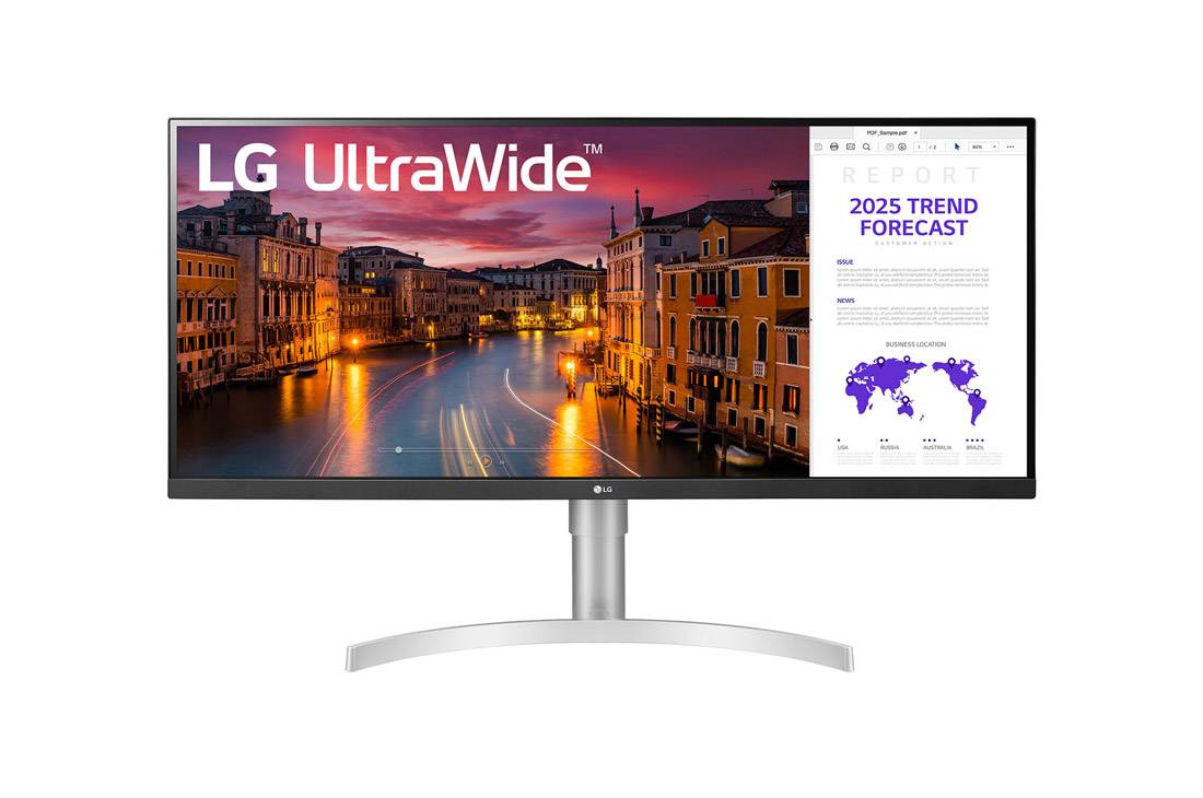 МОНИТОР 34″ LG 34WN650-W White (IPS, LED, Wide, 2560 ? 1080, 5ms, 178°/178°, 500 Cd/m, 1000:1, +DP, +2хHDMI, )