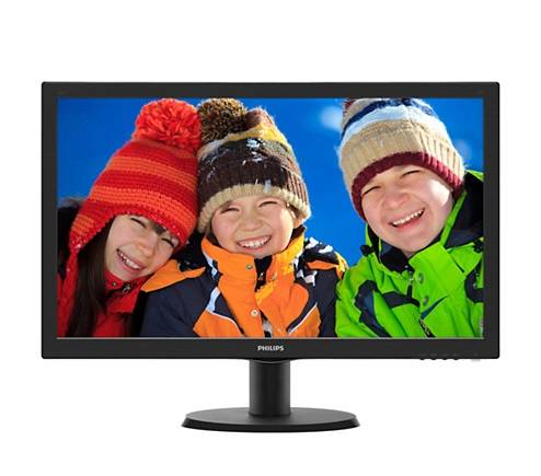 МОНИТОР 23.6″ PHILIPS 243V5QSBA/00(01) Black (MVA, 1920×1080, 8 Ms, 178°/178°, 250 Cd/m, 10M:1, +DVI)