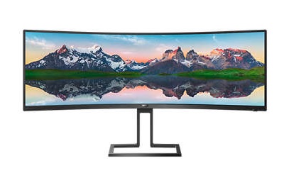 МОНИТОР 49″ PHILIPS 498P9/00 Black (VA, изогнутый, 5120×1440, 5 Ms, 178°/178°, 450 Cd/m, 80M:1, +2xHDMI 2.0, +DisplayPort 1.4, +6xUSB 3.2, +MM, +регулировка по высоте)