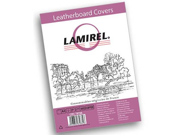 Обложки Lamirel Delta A4, картонные, с тиснением под кожу , цвет: кофейный 230г/м?, 100шт