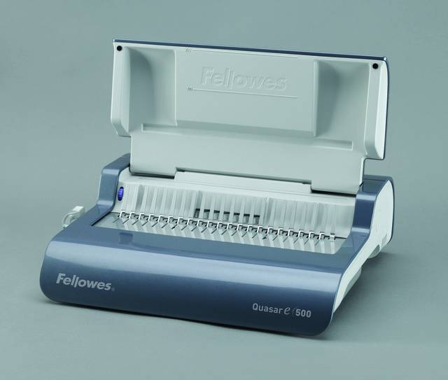 Переплетчик Fellowes® QUASAR-E на пластиковую пружину, сшивает до 500 лст., перфорирует 20 лст.