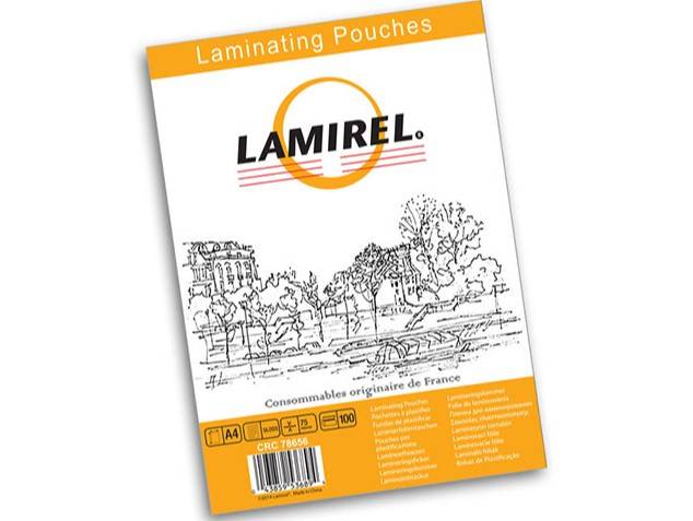 Пленка для ламинирования  Lamirel,  А4, 75мкм, 100 шт.