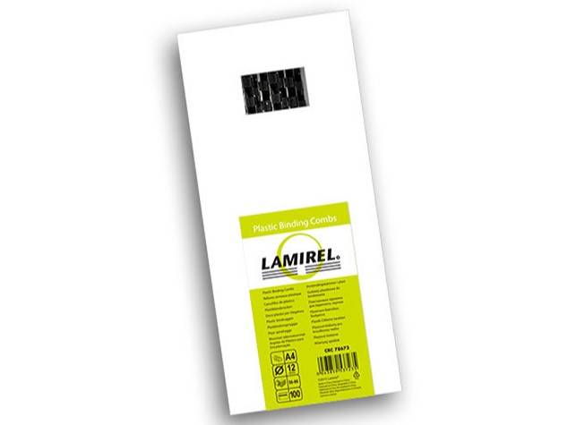 Пружины для переплета пластиковые Lamirel, 12 мм. Цвет: черный, 100 шт в упаковке.