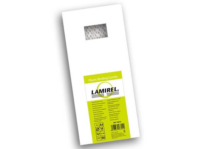 Пружины для переплета пластиковые Lamirel, 14 мм. Цвет: белый, 100 шт в упаковке.