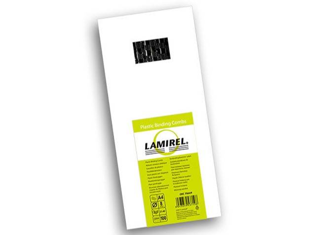 Пружины для переплета пластиковые Lamirel,  8 мм. Цвет: черный, 100 шт в упаковке.