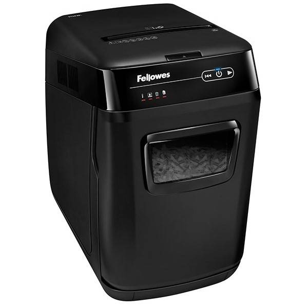 Шредер Fellowes®  AutoMax® 150C (автоподача 150 листов) , 32 литр, DIN P-4, 4х38мм, , автореверс, скобы/скрепки/карты/CD