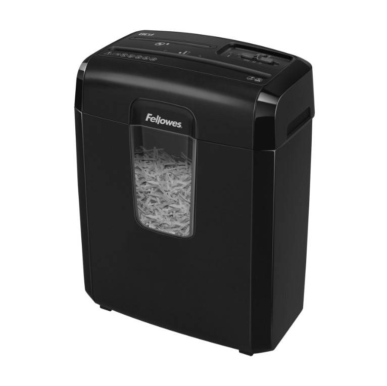 Шредер Fellowes® PowerShred® 8Cd, DIN P-4, 4х35мм, 8лст., 14лтр.,уничт.: скобы,скр., пл.карты,CD.