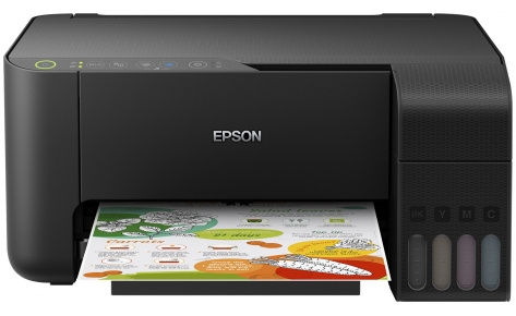Фабрика Печати Epson L3150 принтер/копир/сканер, А4, 4 цвета, 5760×1440 Dpi, фабрика печати, СНПЧ, 33 стр/мин, лоток 100 листов, USB/WiFi