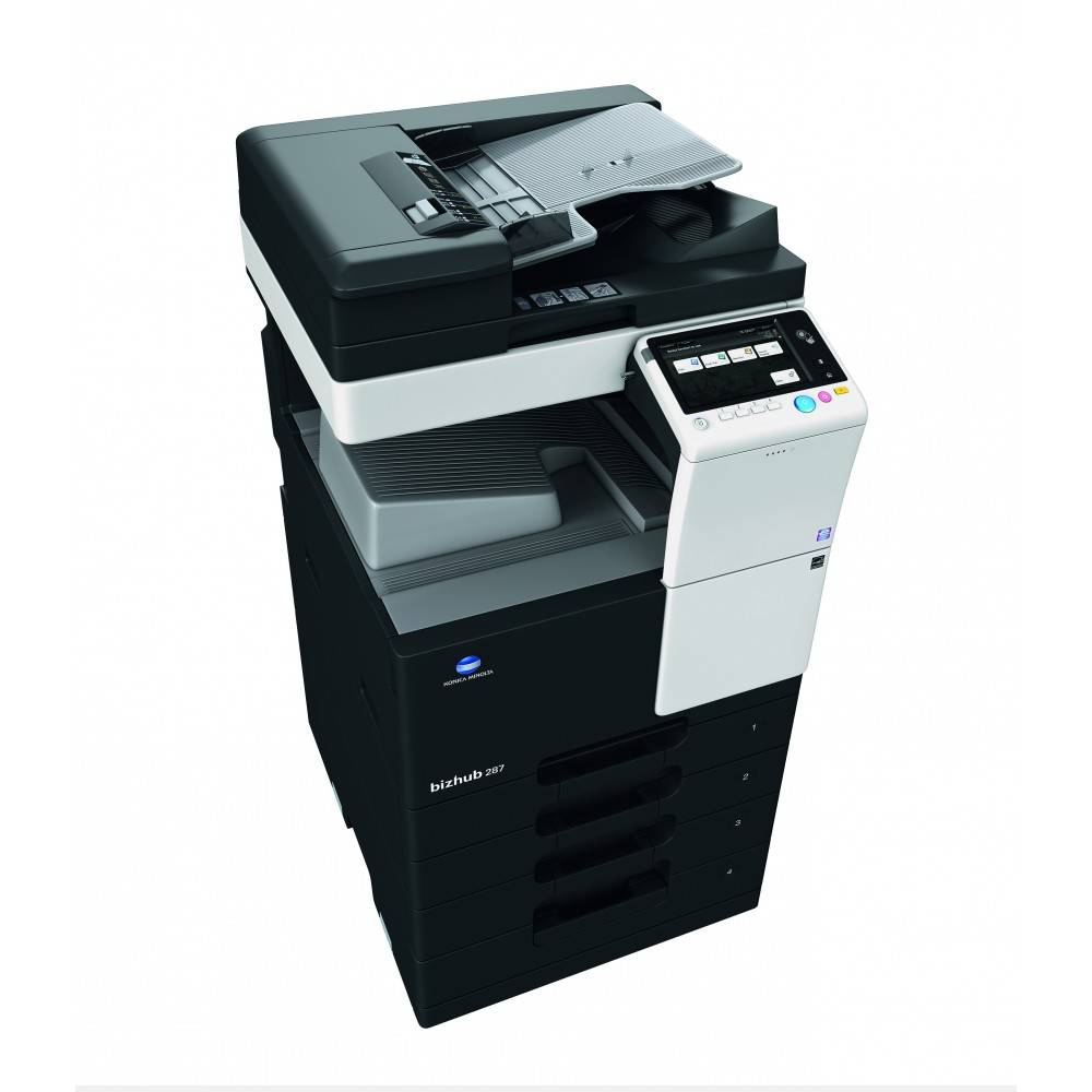 МФУ Konica-Minolta Bizhub 287 монохромное, A3, 28 стр./мин., 28000стр/мес, 250GB, сеть, дуплекс, 2*500л, 2GB