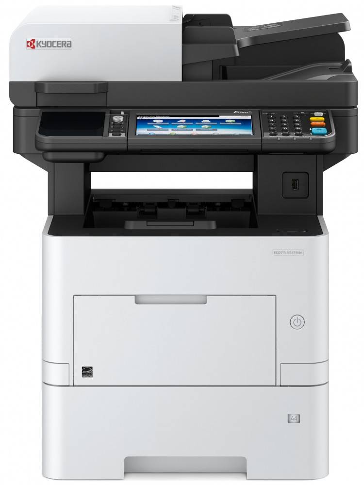Лазерный копир-принтер-сканер-факс Kyocera M3655idn (А4, 55 Ppm, 1200dpi, 1 Gb, USB, Net, Touch Panel, DSDP, тонер) только с TK-3190