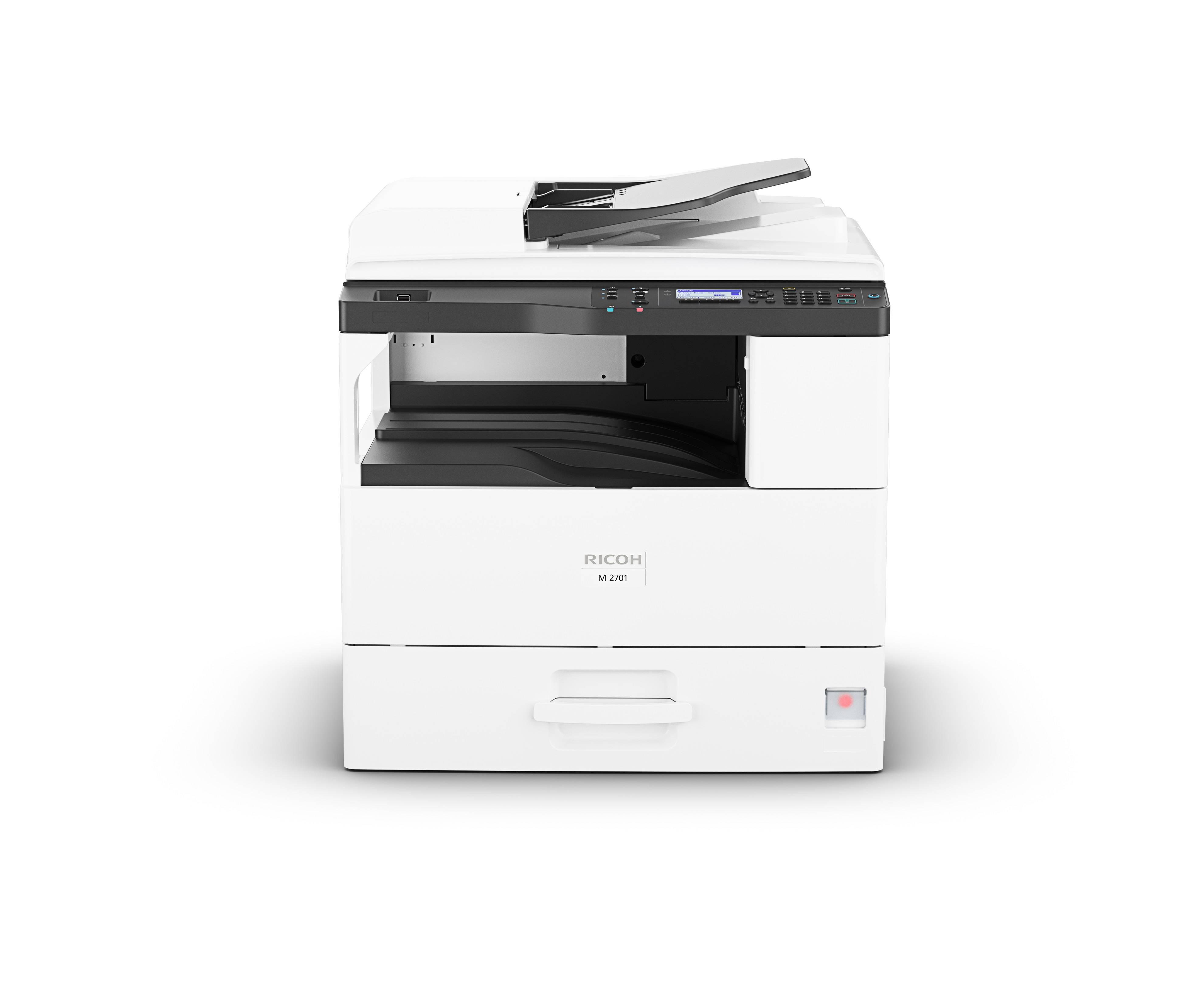 Цифровое МФУ Ricoh M 2701 (A3, 27 стр/мин,копир/принтер/цв.сканер/сеть/дуплекс/автоподатчик/девелопер/тонер)