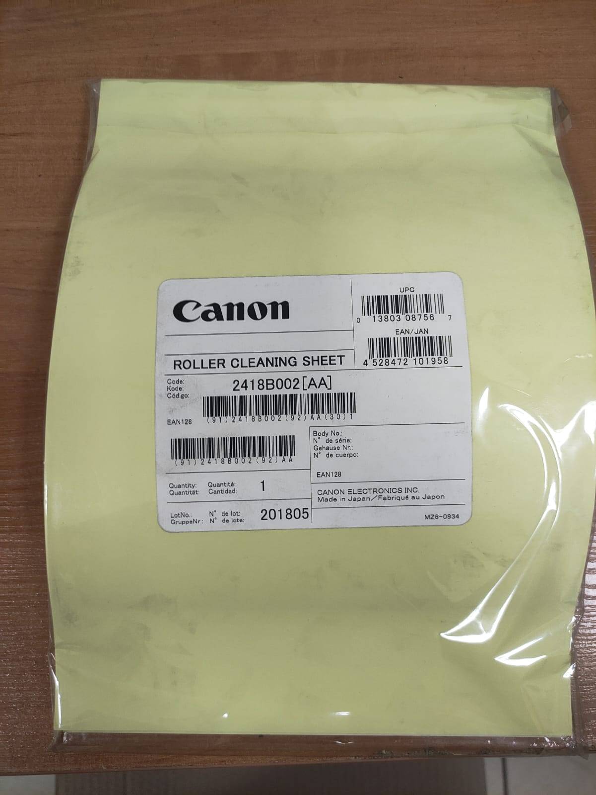 Бумага для очистки роликов Canon Roller Cleaning Sheet для DR-X10C