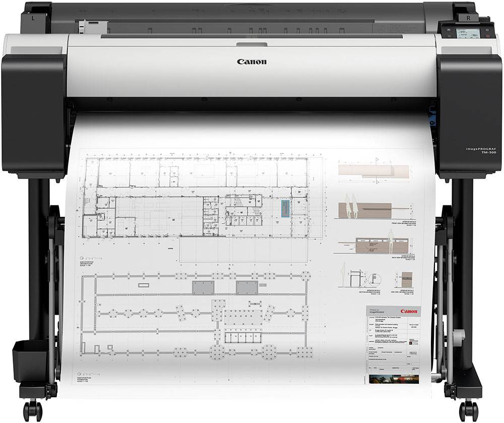 Принтер Canon ImagePROGRAF TM-300 (36″, A0, 5 цветов, чернильницы до 300 мл, WiFi) (стенд в комплекте)