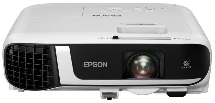 Проектор Epson EB-FH52 (3LCD, 1080p 1920×1080, 4000Lm, 16000:1, 2xHDMI, USB, WiFi, 1x16W Speaker, Lamp 12000hrs, White-Black, 3.1kg)