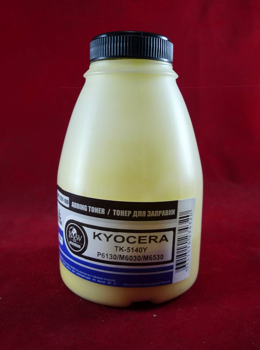 Тонер для Kyocera TK-5140Y, P6130/M6030/M6530 Yellow (фл. 100г) 5K Black&White Premium - купить с доставкой по России