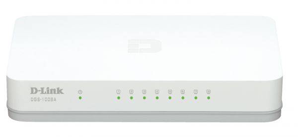 D-Link DGS-1008A/E1A Неуправляемый коммутатор с 8 портами 10/100/1000 Base-T и функцией энергосбережения