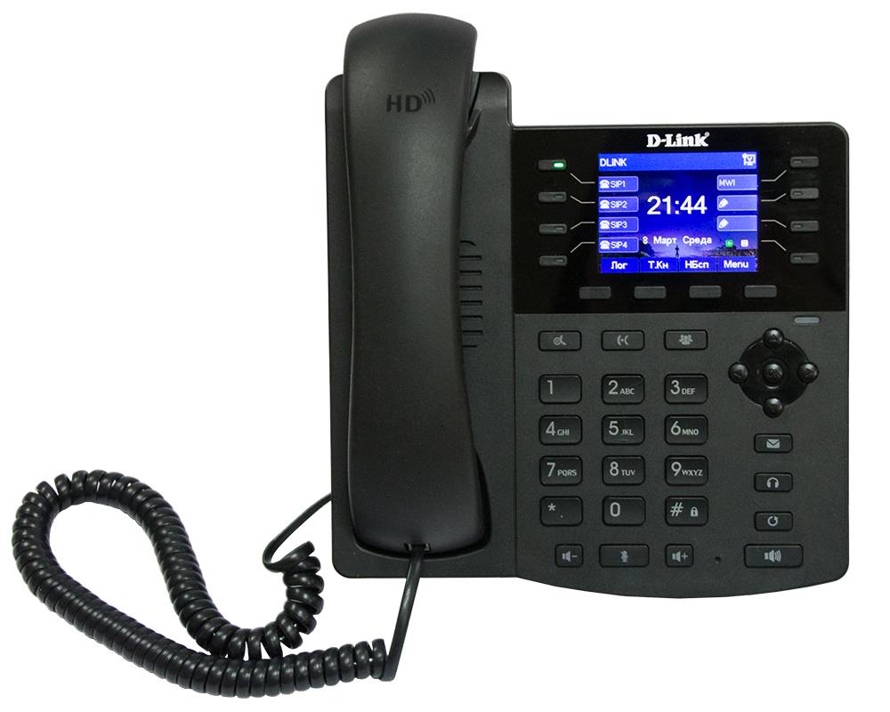 D-Link DPH-150SE/F5B IP-телефон с цветным дисплеем, 1 WAN-портом 10/100Base-TX с PoE и 1 LAN-портом 10/100Base-TX