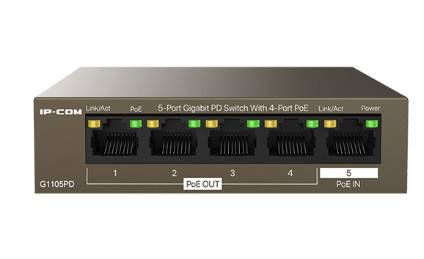 IP-COM G1105PD-5-портовый гигабитный коммутатор PD с 4 портами PoE