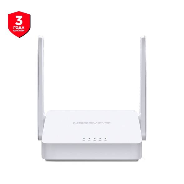 Mercusys MW300D Роутер ADSL2+, 2.4 ГГц, N300, входной интерфейс: 10/100BASE-TX/ADSL, 3 порта 10/100Base-TX, 2 внешние антенны