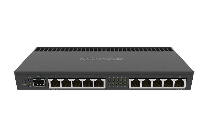 MikroTik RB4011iGS+RM  Маршрутизатор 1.4ГГц, 4 ядра, 1GB RAM, 512MB NAND, 10x 10/100/1000 LAN, 1 SFP+