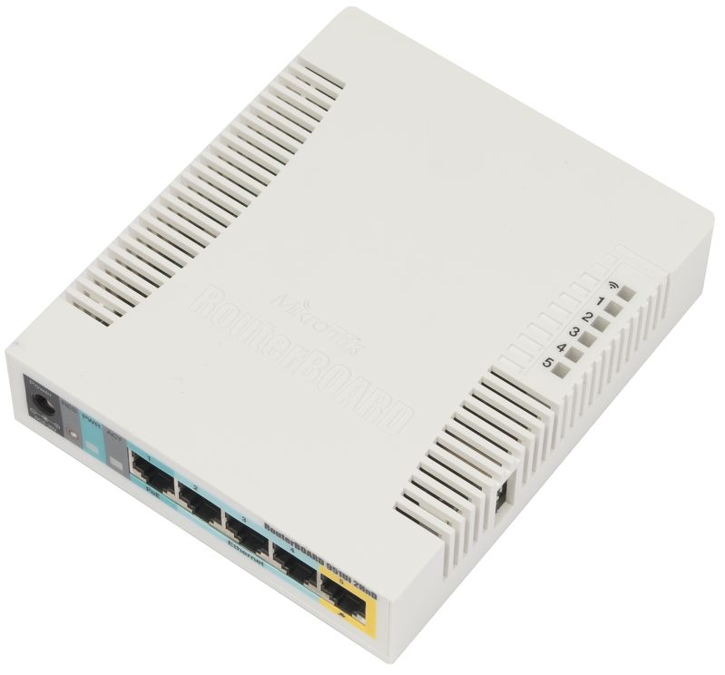 MikroTik RB951Ui-2HnD Беспроводной маршрутизатор  600Mhz CPU, 128MB RAM, 5xLAN, Built-in 2.4Ghz 802b/g/n