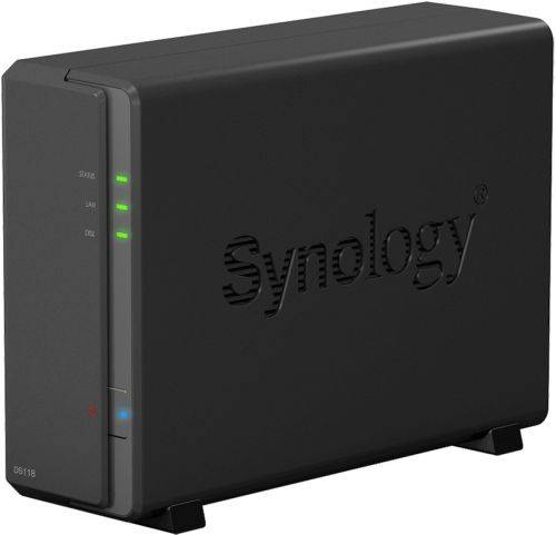 Synology DS118 Сетевое хранилище 1xHDD DC1,4GhzCPU/1Gb, SATA(3,5»)/2xUSB3.0/1GigEth/iSCSI/2xIPcam(upto 15)/1xPS