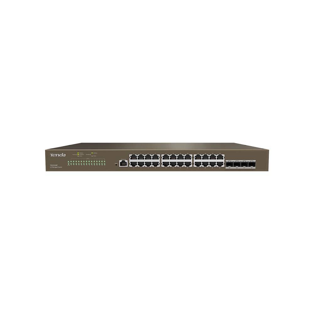 Tenda TEG3328F Управляемый коммутатор уровня 2, 24*10/100/1000 Base-T Ethernet Ports  , 4*1000 Base-X SFP Ports