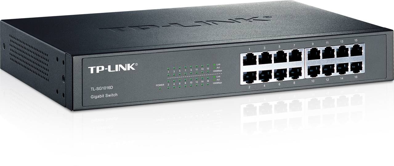 TP-Link TL-SG1016 Коммутатор 16-port Gigabit Switch, 19″ монтаж в стойку