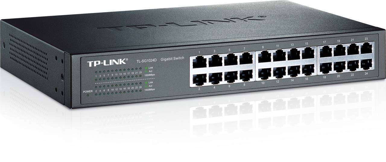 TP-Link TL-SG1024D Коммутатор 24-port Gigabit Switch, Компактный 11,6″