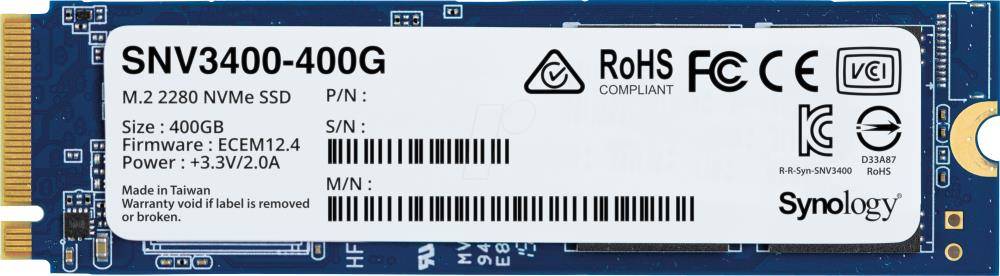 SSD жесткий диск M.2 2280 400GB SNV3400-400G SYNOLOGY
