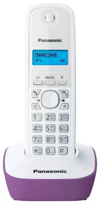 Р/телефон Panasonic KX-TG1611RUF (белый/сиреневый)