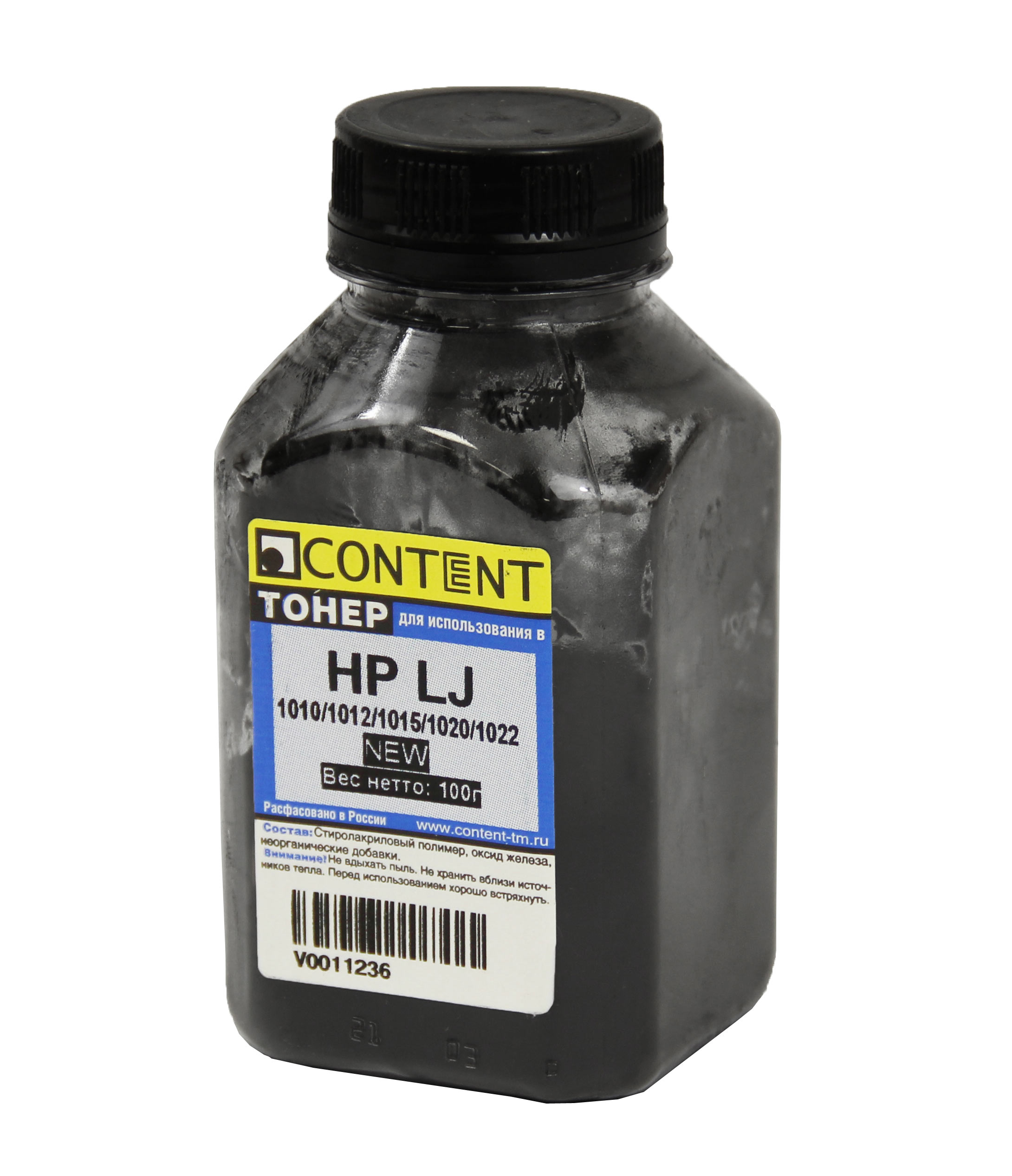 Тонер Content для HP LJ 1010/1012/1015/1020/1022, Bk, 100 г, банка