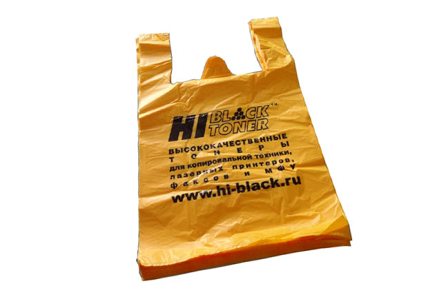 Пакет-майка Hi-Black, ПНД, цвет-желтый, 380×600 мм (в упаковке 100 шт.)