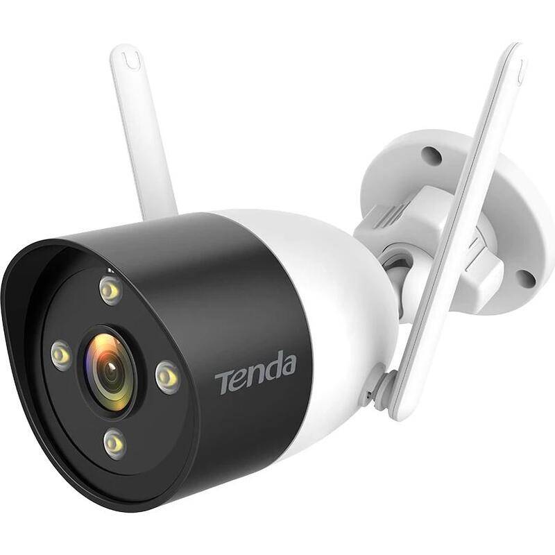 Tenda CT6 Цилиндрическая уличная IP-камера, 2304×1296, 20 кадр./сек, CMOS 3 Мп, Wi-Fi, ночная съемка, датчик движения, от -30° до 60° C, белый