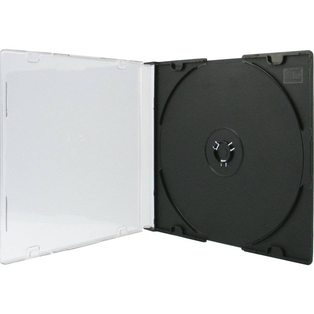 Бокс Mirex для CD/DVD пластиковый Slim Case черный (200 шт.)