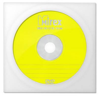 Диск DVD-R Mirex 4.7 Gb, 16x, Бум.конверт (1), (1/600)